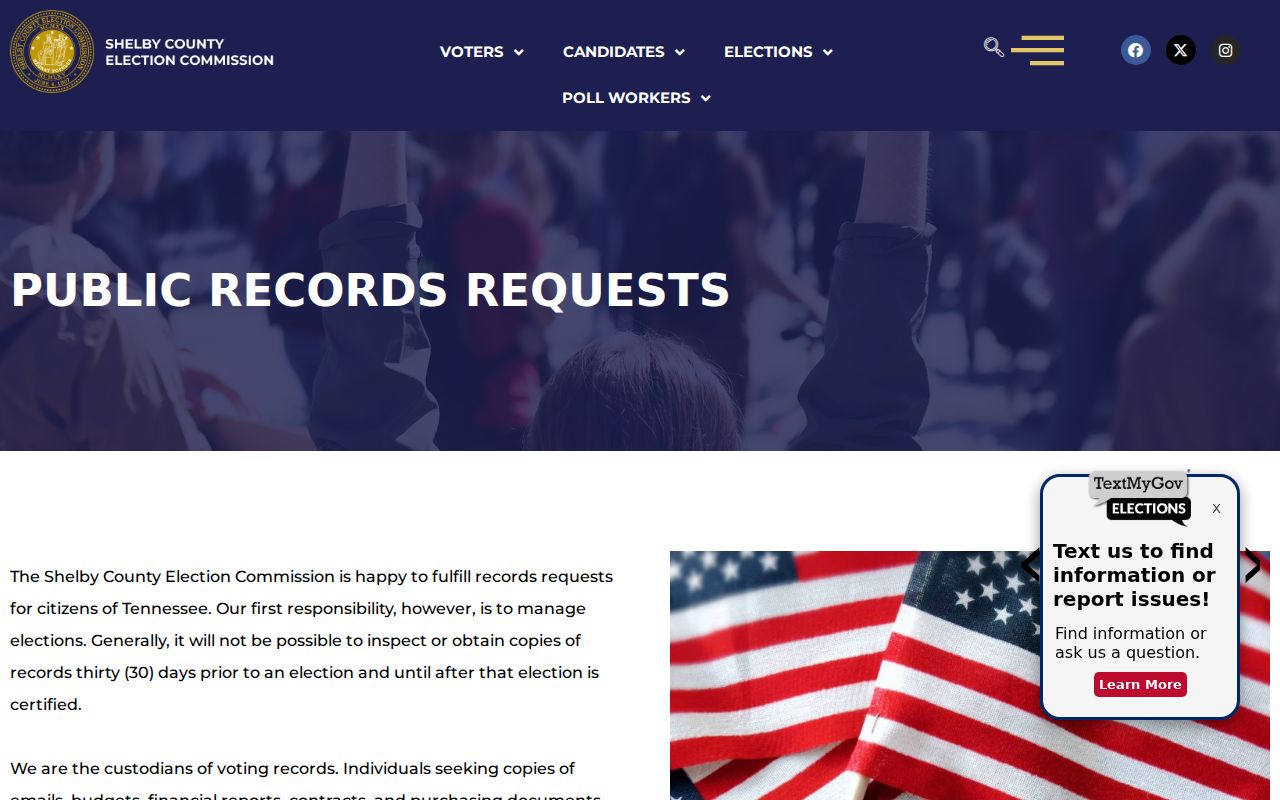 Memphis residents directory Shelby Election Commission public records request