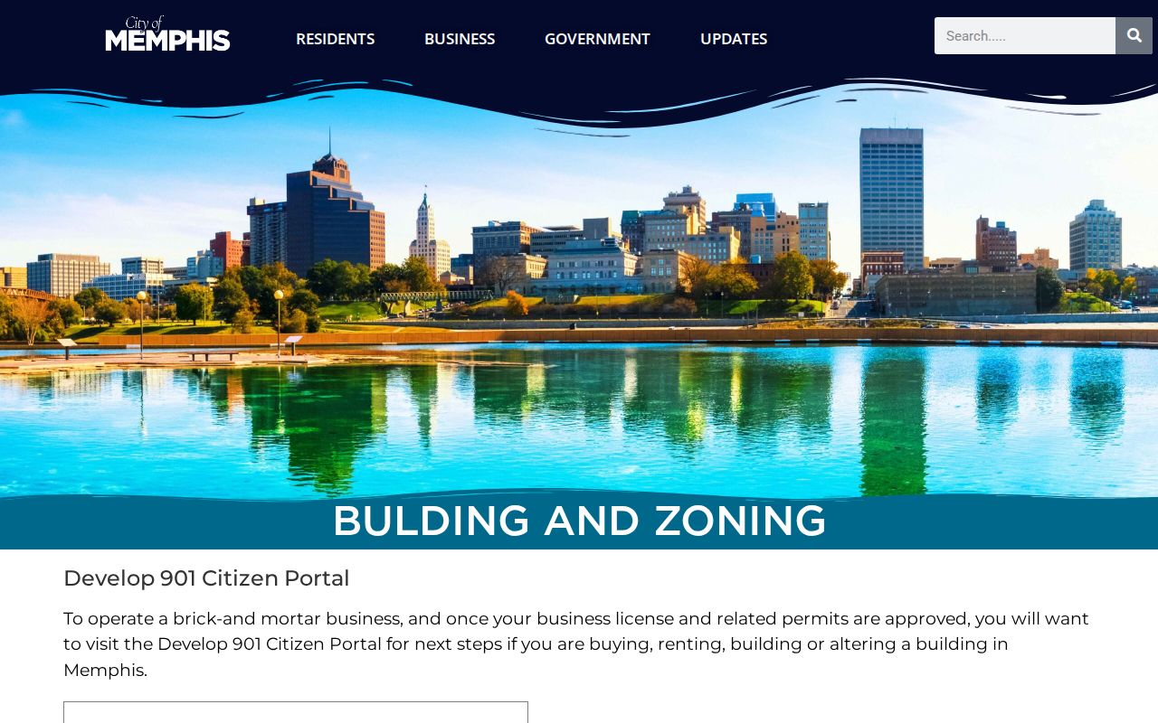 Memphis street directory Develop 901 permit and zoning portal